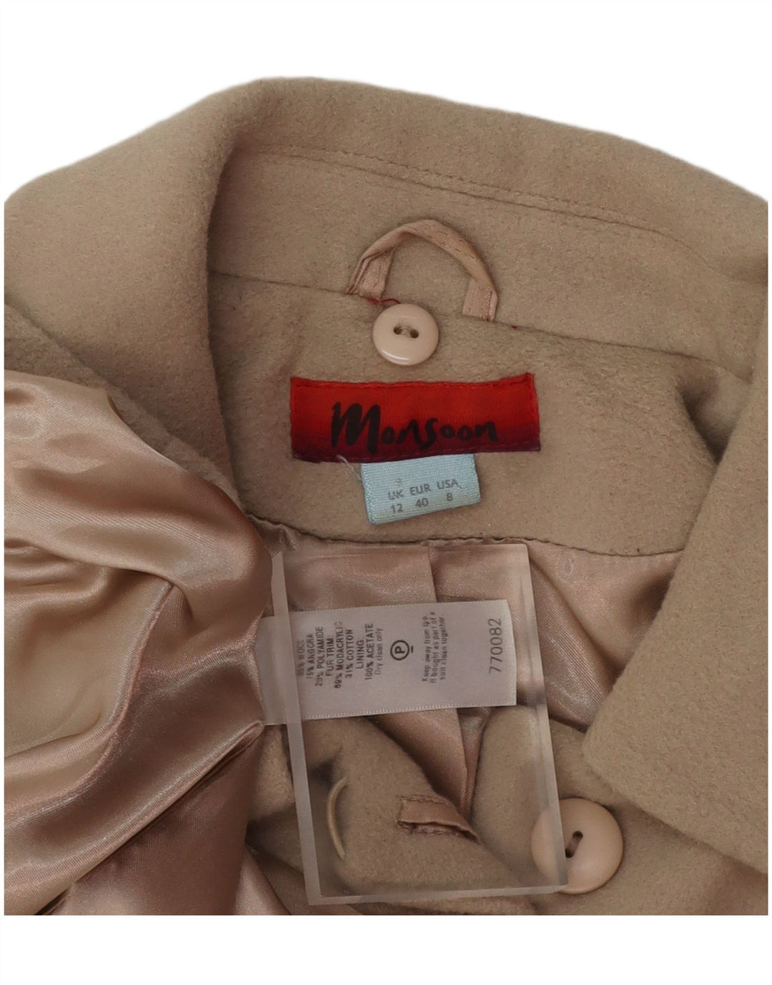 Cappotto da donna MONSOON UK 12 Lana beige medio