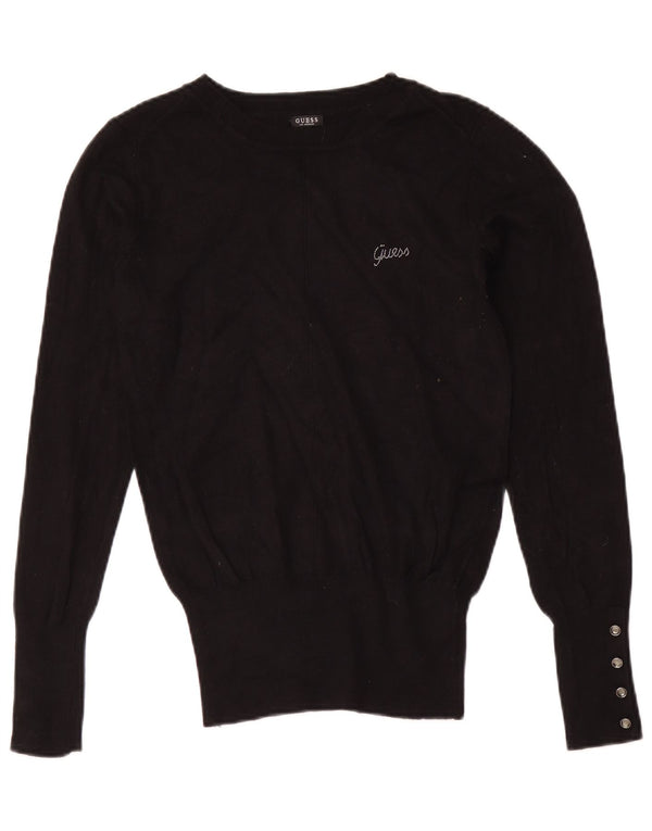 Maglione maglione con scollo a barca da donna Guess UK 4 XS viscosa nera