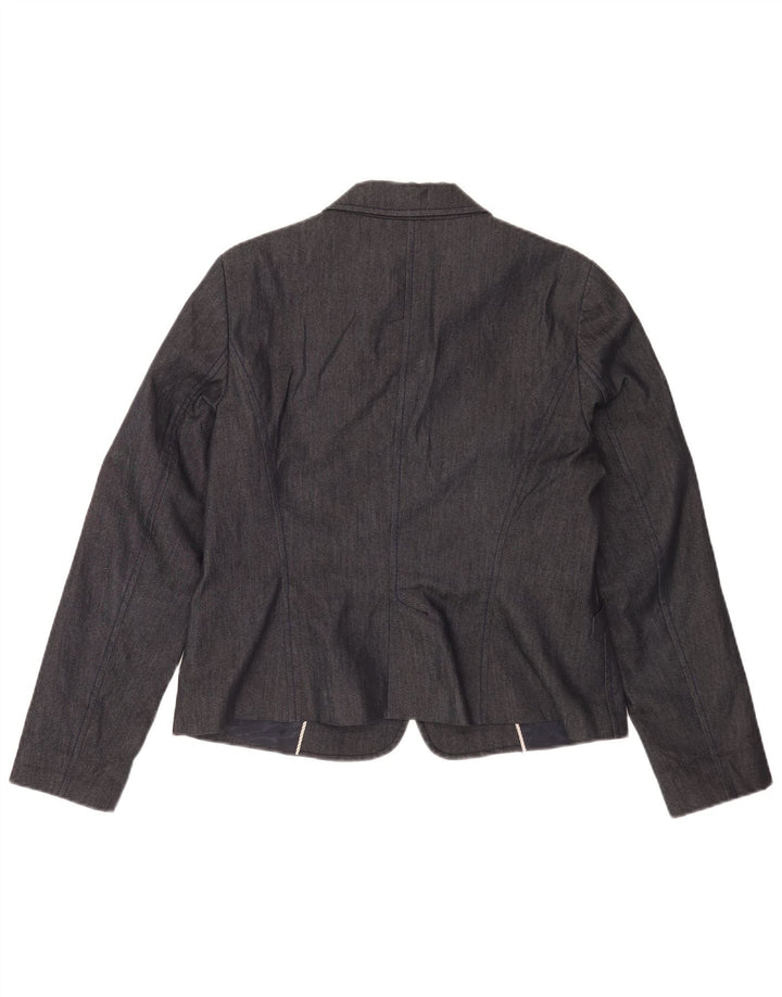 Giacca blazer da donna a 1 bottone Zara UK 18 XL cotone blu navy