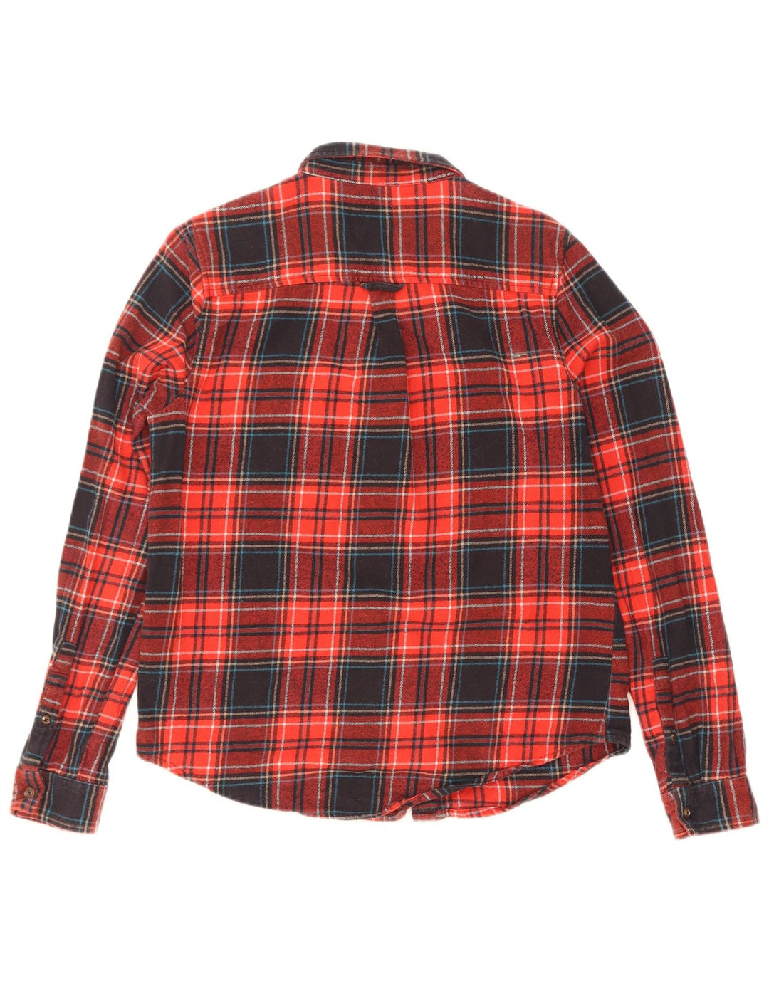 Camicia da donna in flanella Superdry UK 10 piccolo cotone a quadri rossi