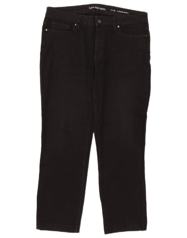 Jeans skinny crop da donna Calvin Klein grandi W32 L25 cotone nero