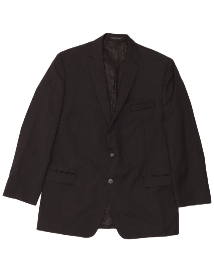 Giacca blazer a 2 bottoni da uomo Calvin Klein UK 44 2XL Lana grigia