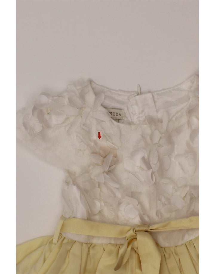 Abito a trapezio per ragazze Monsoon 2-3 anni Poliestere color block giallo