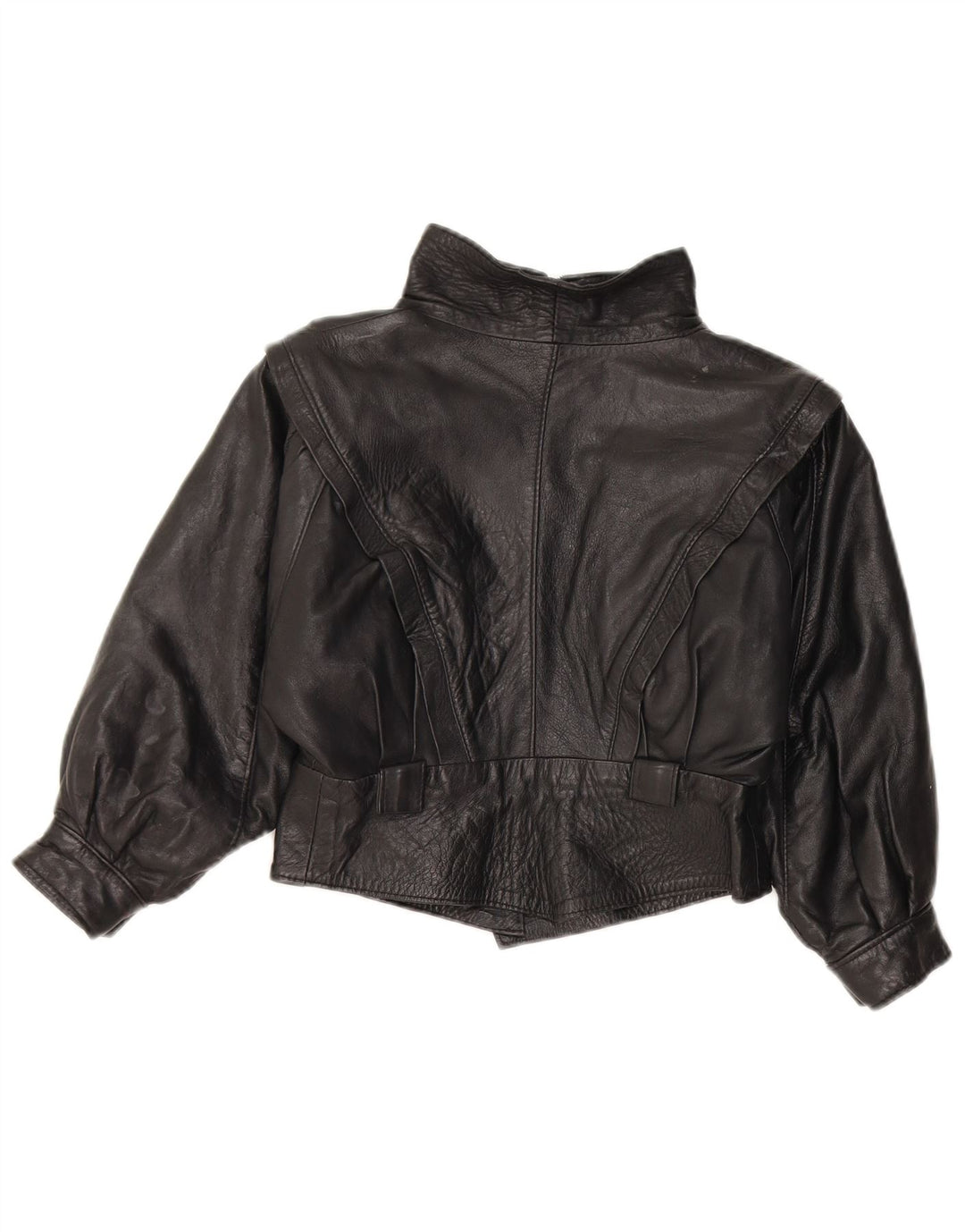 Giacca in pelle vintage per bambina 7-8 anni in pelle media nera