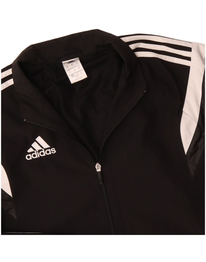 Giacca da tuta da uomo ADIDAS, poliestere color block medio nero