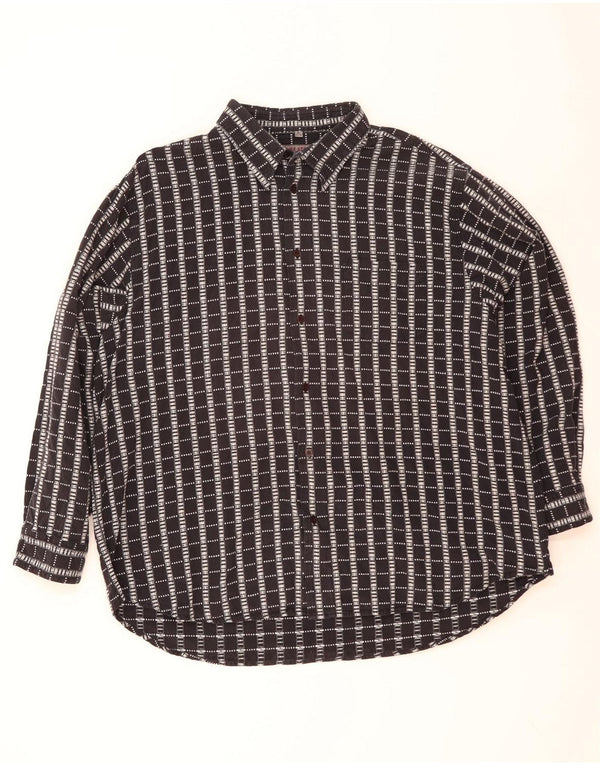 Camicia vintage da uomo taglia 47/48 2XL cotone a quadri blu navy