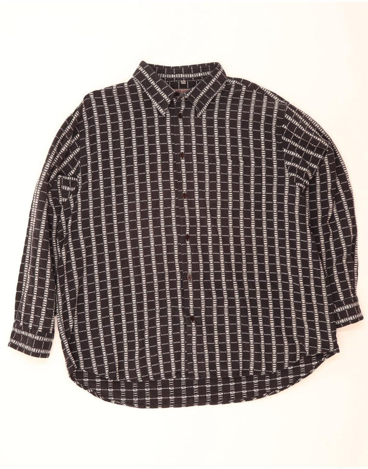 Camicia vintage da uomo taglia 47/48 2XL cotone a quadri blu navy