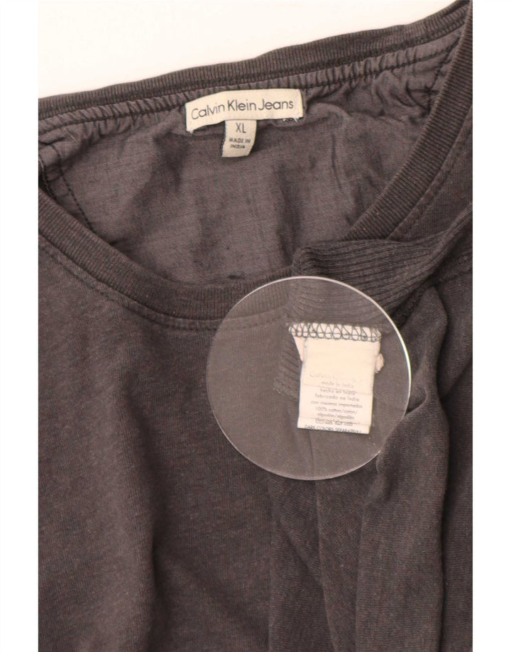 Calvin Klein Jeans Top da uomo a maniche lunghe XL in cotone grigio