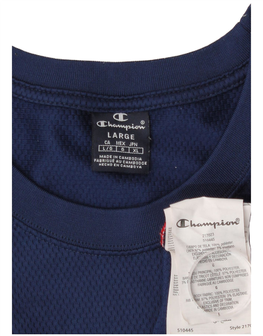 Canotta grafica da uomo Champion, grande, in poliestere color block blu navy