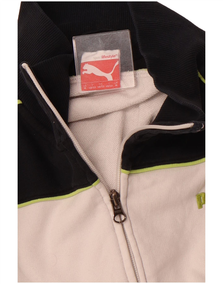 Giacca da tuta da uomo PUMA color block bianco medio