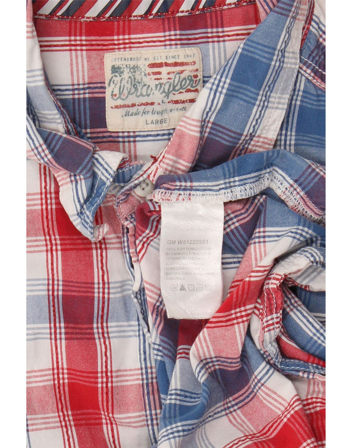 Camicia a maniche corte da uomo Wrangler grande in cotone a quadri multicolore