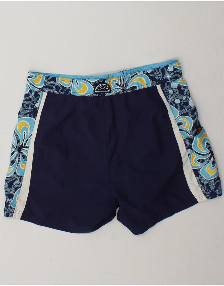 SUNDEK Mens Swimming Shorts Medium  Navy Blue Floral Polyester Vintage Sundek and Second-Hand Sundek from Messina Hembry 