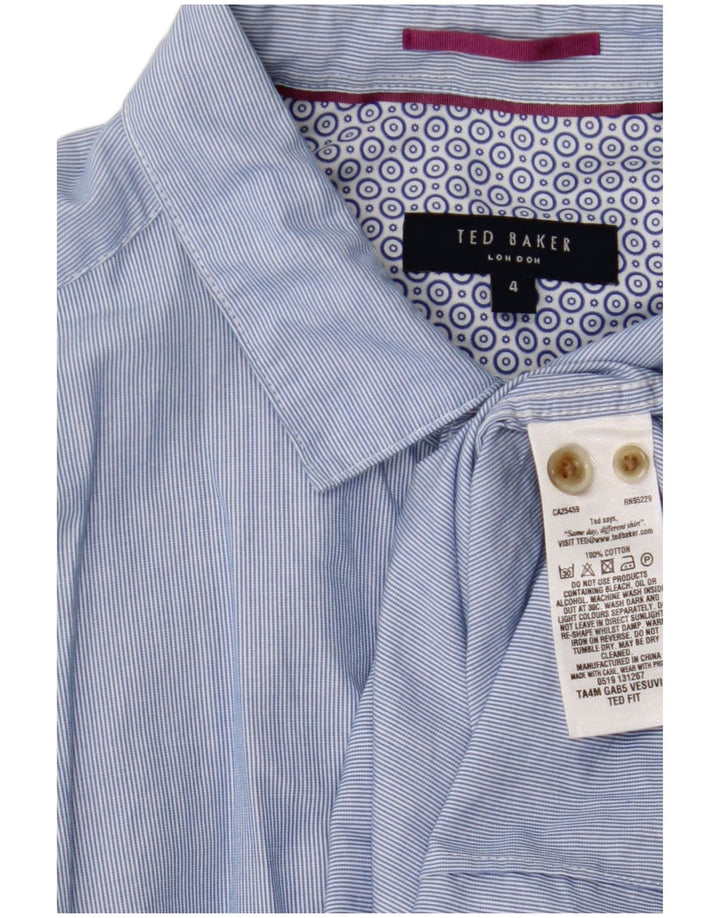 Camicia da uomo TED BAKER taglia 4 grande cotone gessato blu