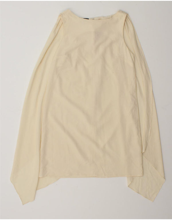 Topshop donna tunica asimmetrica senza maniche top UK 8 piccolo bianco sporco