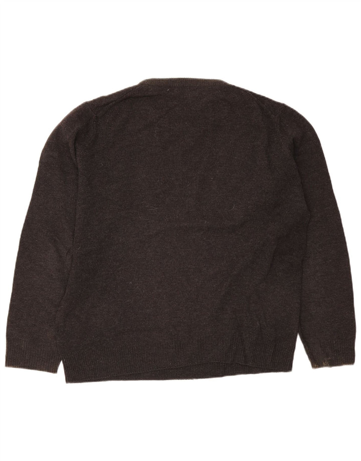 Maglione da uomo girocollo James Pringle in lana d'agnello nera media