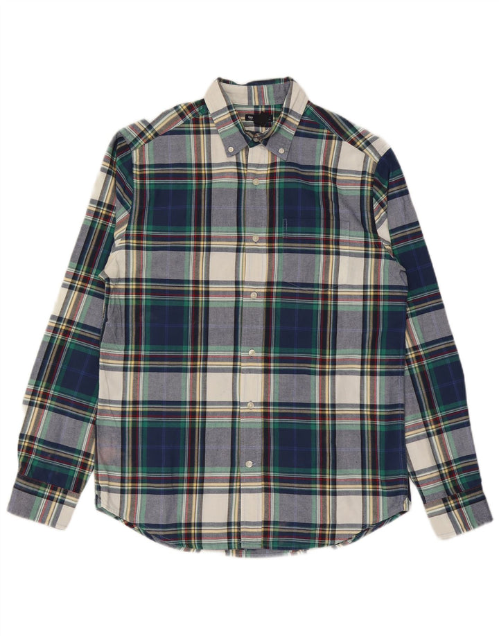 Camicia Gap da uomo slim fit in cotone scozzese medio blu navy