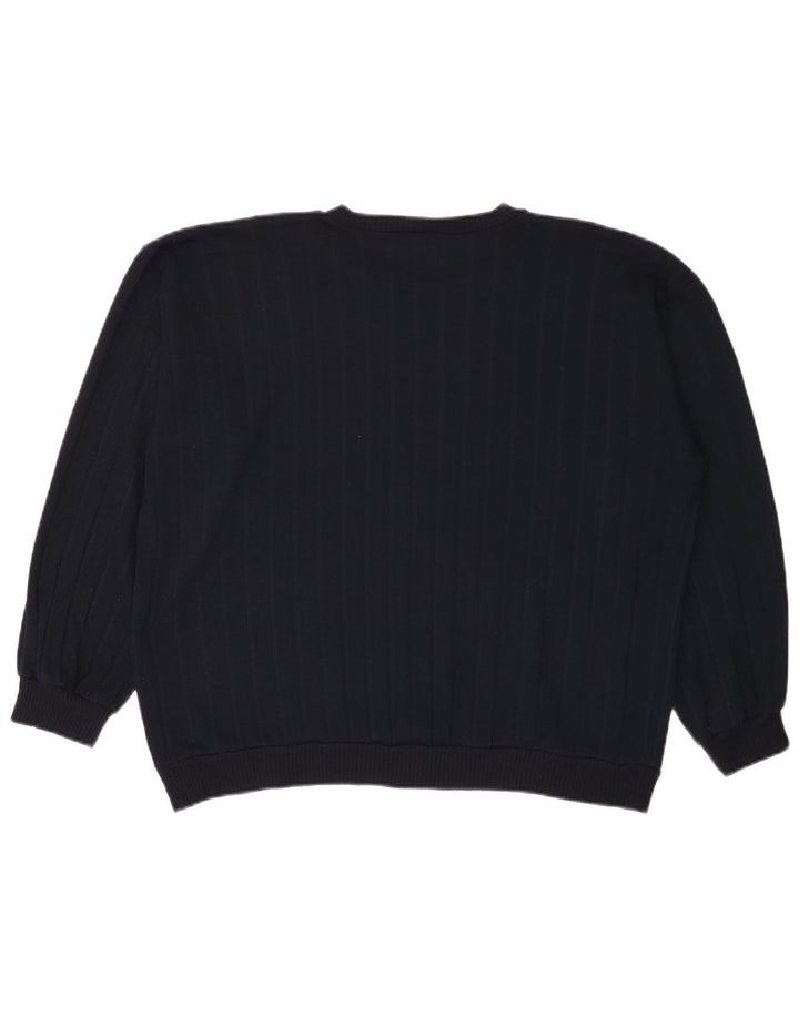 Zara Donna Maglione Corto Oversize con Scollo a Barca UK 14 Blu Navy Medio