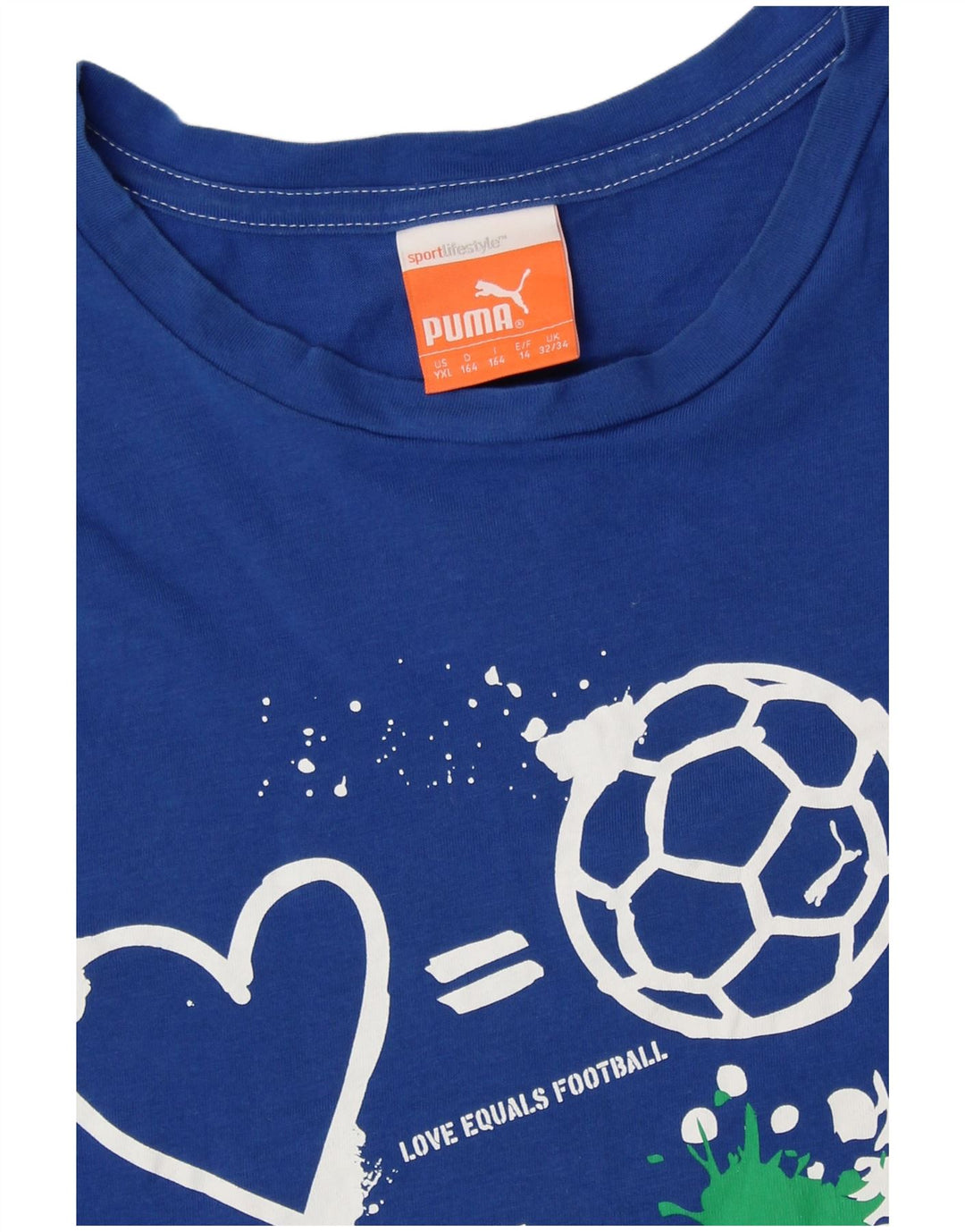T-shirt grafica PUMA bambino Italia Top 13-14 anni in cotone blu
