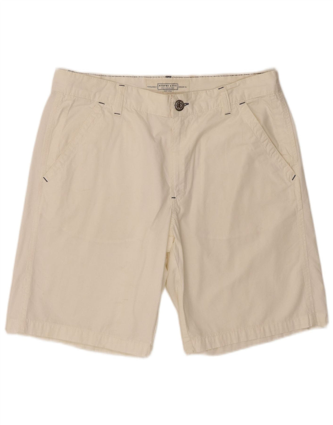 Pantaloncini chino da uomo Murphy & Nye W36 grandi in cotone bianco