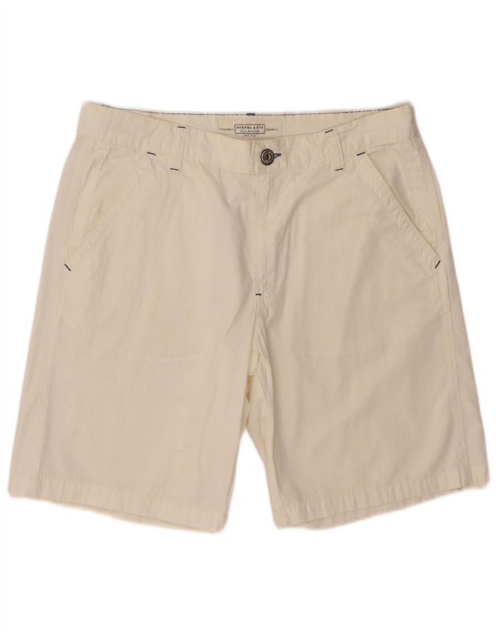 Pantaloncini chino da uomo Murphy & Nye W36 grandi in cotone bianco