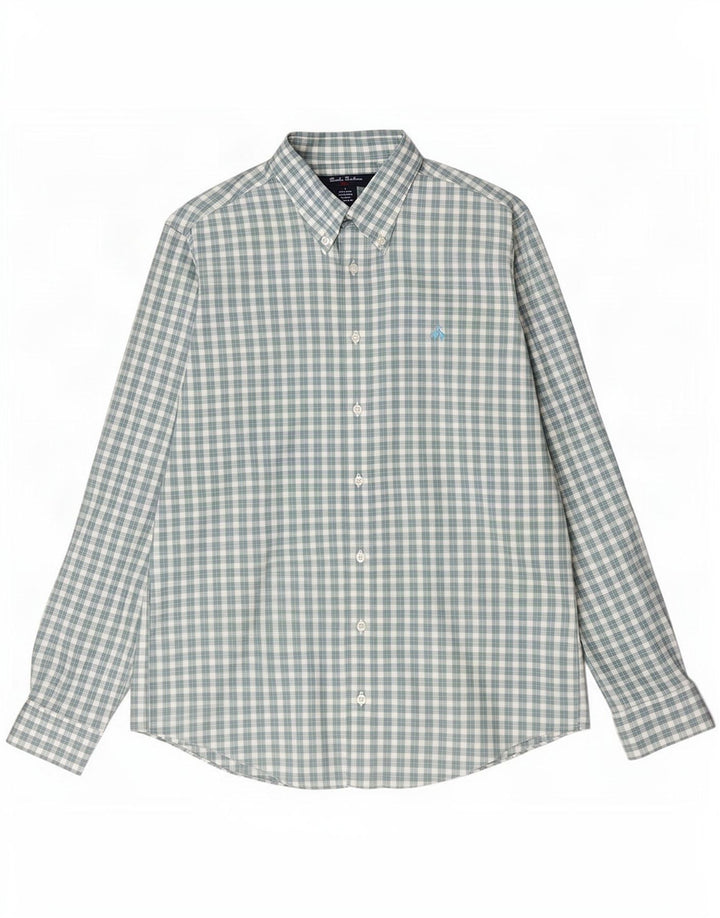 Camicia da uomo Brooks Brothers in cotone a quadri verdi grandi
