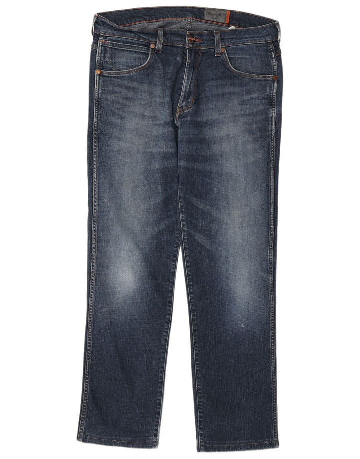Jeans dritti da uomo Wrangler W34 L30 cotone blu