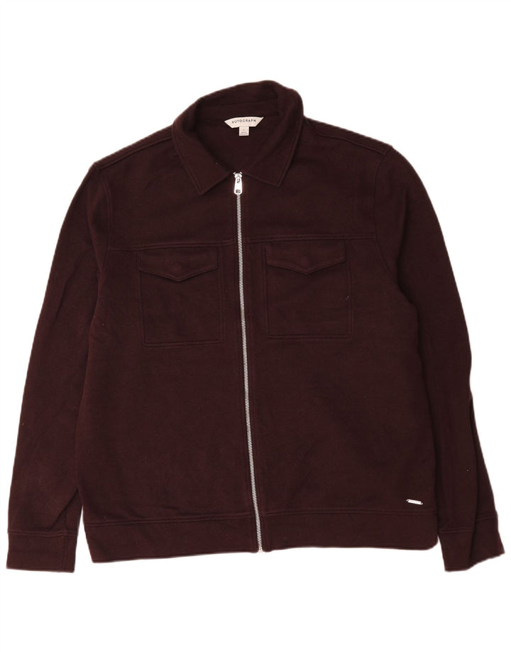 Giubbotto bomber autografo da uomo Marks & Spencer UK 40 grande cotone bordeaux