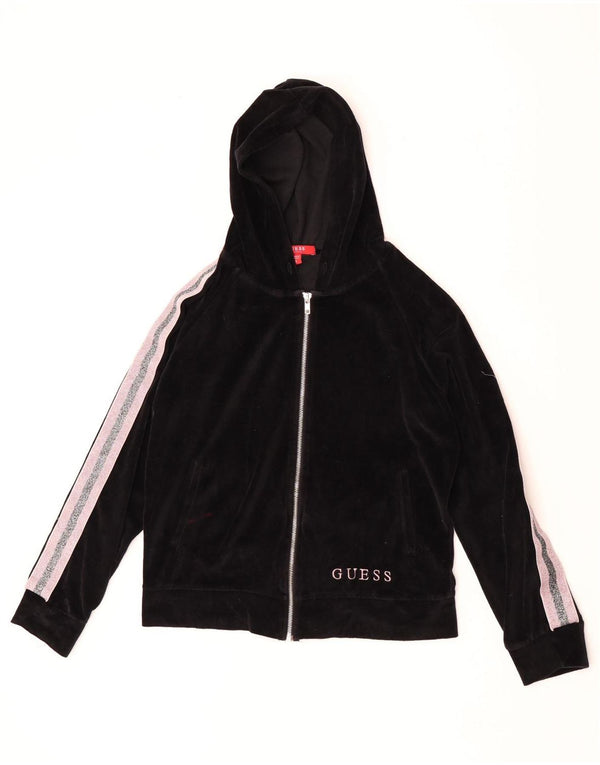 Maglione con cappuccio e zip oversize da donna Guess UK 10 Small Black Colourblock