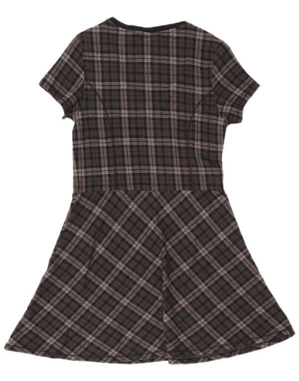 Abito a trapezio da donna Jack Wills UK 14 Grande cotone a quadri grigi