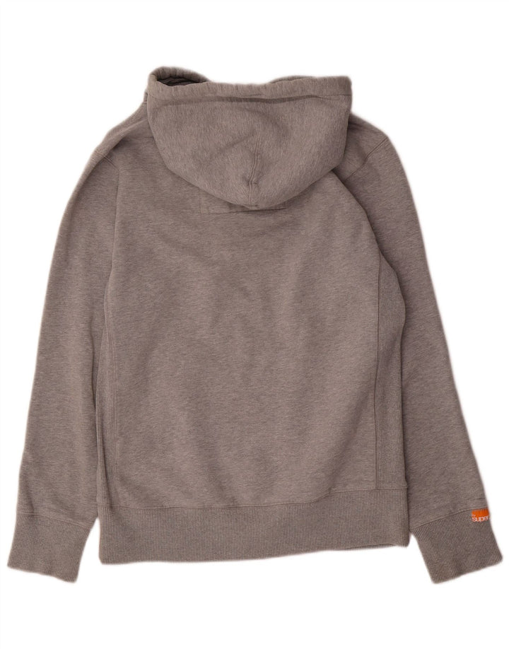 Felpa con cappuccio grafica da uomo Superdry Small in cotone grigio