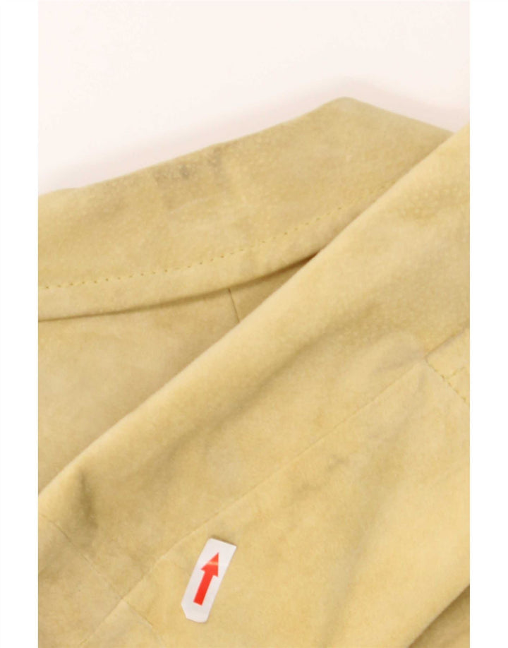 Max Mara Weekend da donna giacca blazer in pelle scamosciata con 3 bottoni UK 6 XS Pelle beige