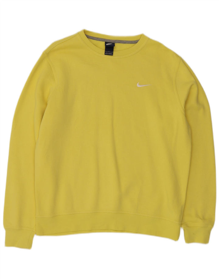 NIKE Felpa da uomo Maglione grande in cotone giallo