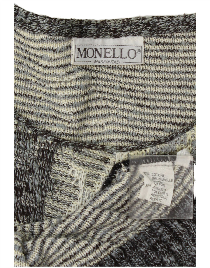 Monello Maglione da uomo con scollo a barca Maglione grande in cotone Paisley grigio