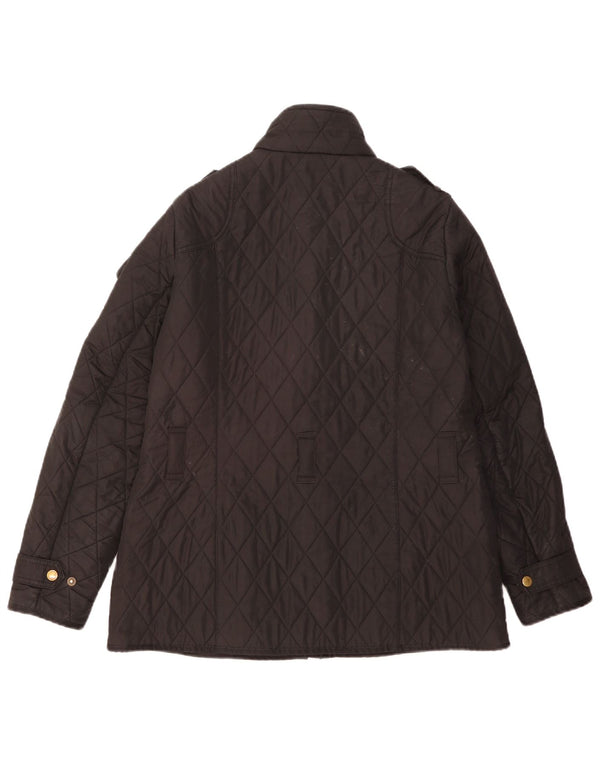 Giacca trapuntata militare da donna Barbour UK 14 grande poliestere nero