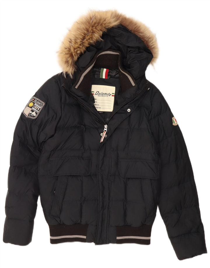 DOLOMITE Giacca imbottita con cappuccio da uomo UK 36 Small Poliestere nero