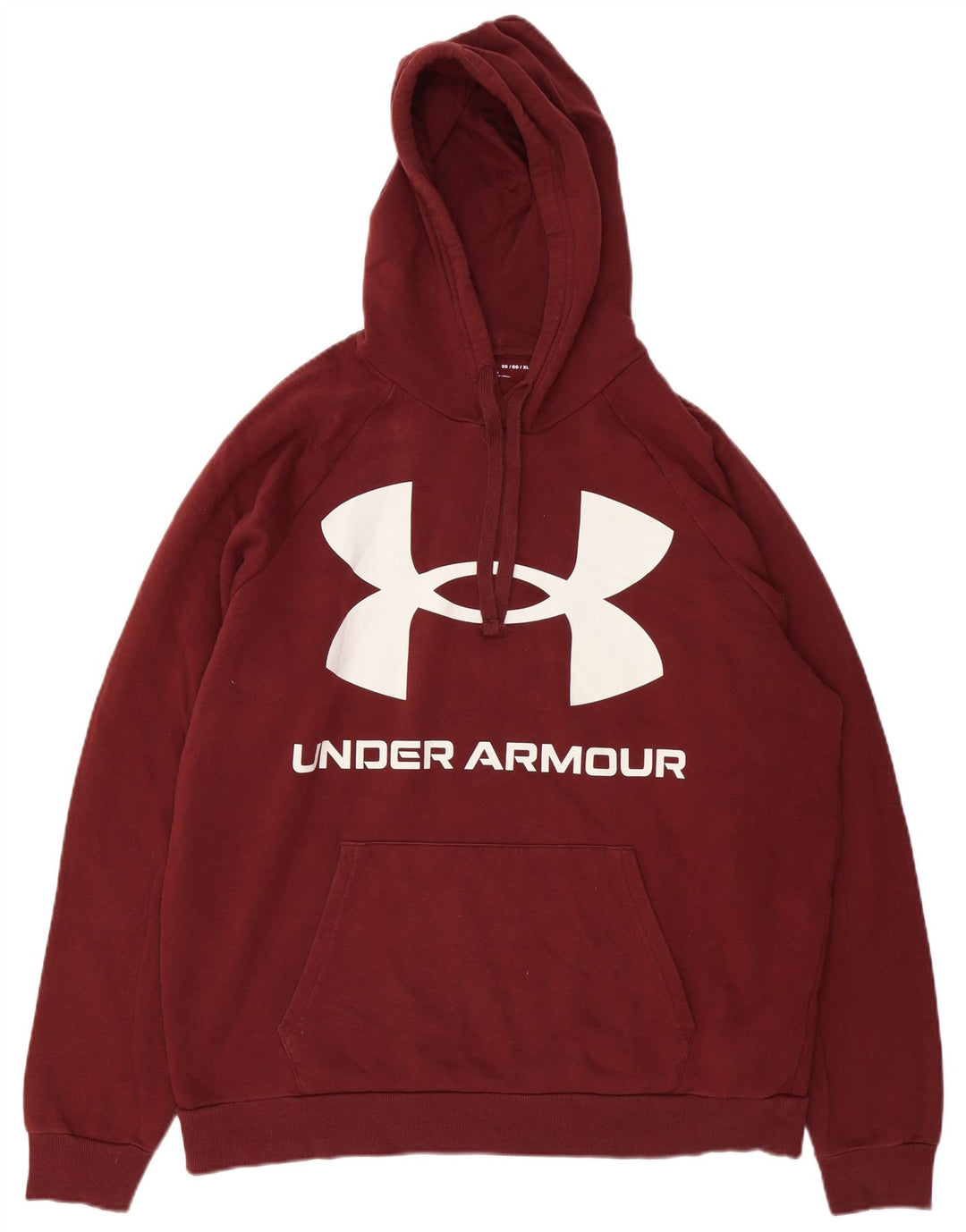 UNDER ARMOUR Mens Graphic Hoodie Jumper XL Burgundy Cotton Vintage Under Armour and Second-Hand Under Armour from Messina Hembry 