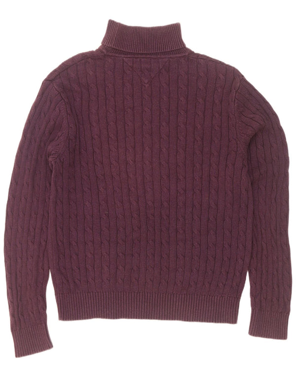 Maglione maglione a collo alto da uomo Tommy Hilfiger 2XL cotone viola