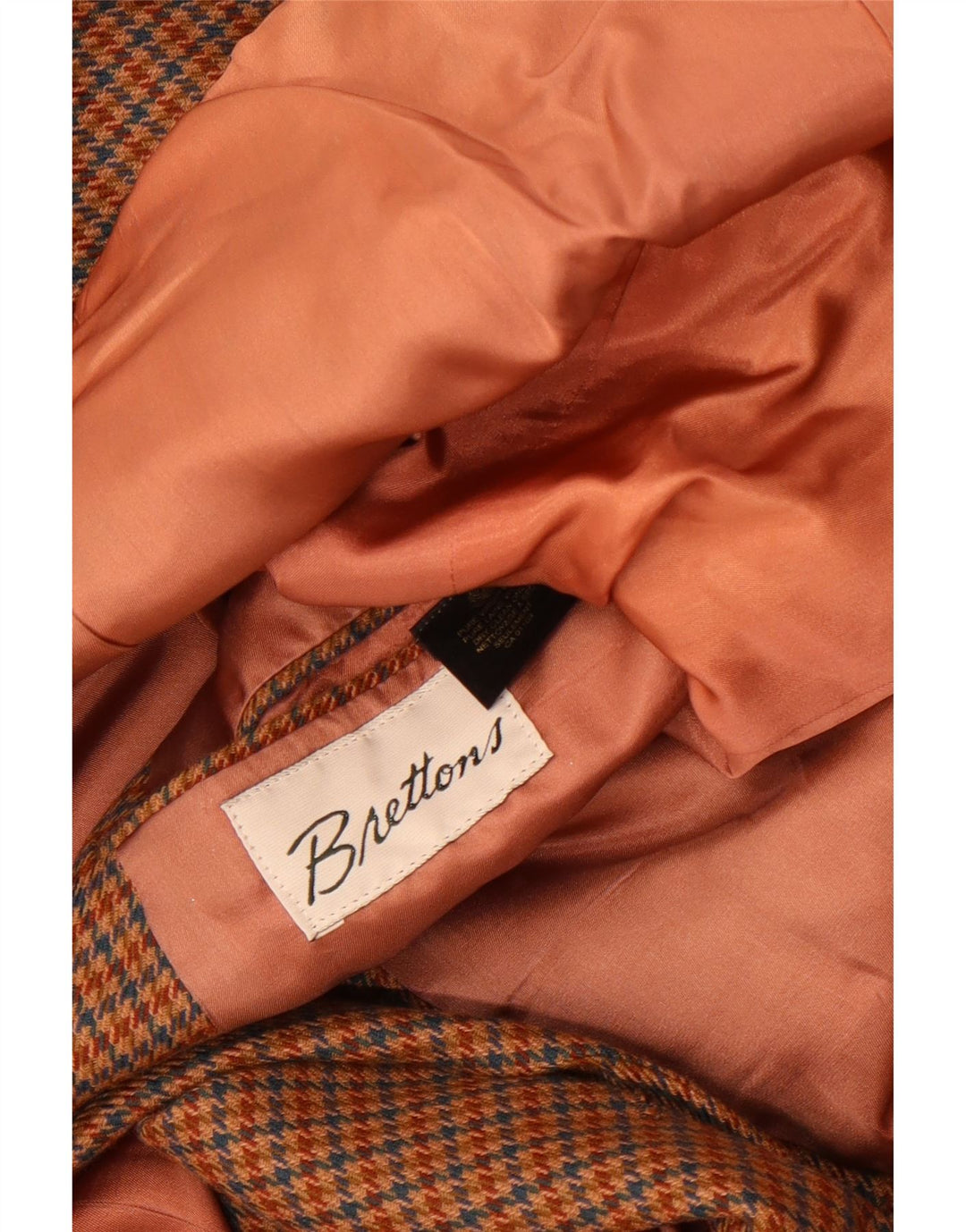 Giacca blazer vintage da uomo a 2 bottoni UK 38 lana pied de poule marrone medio