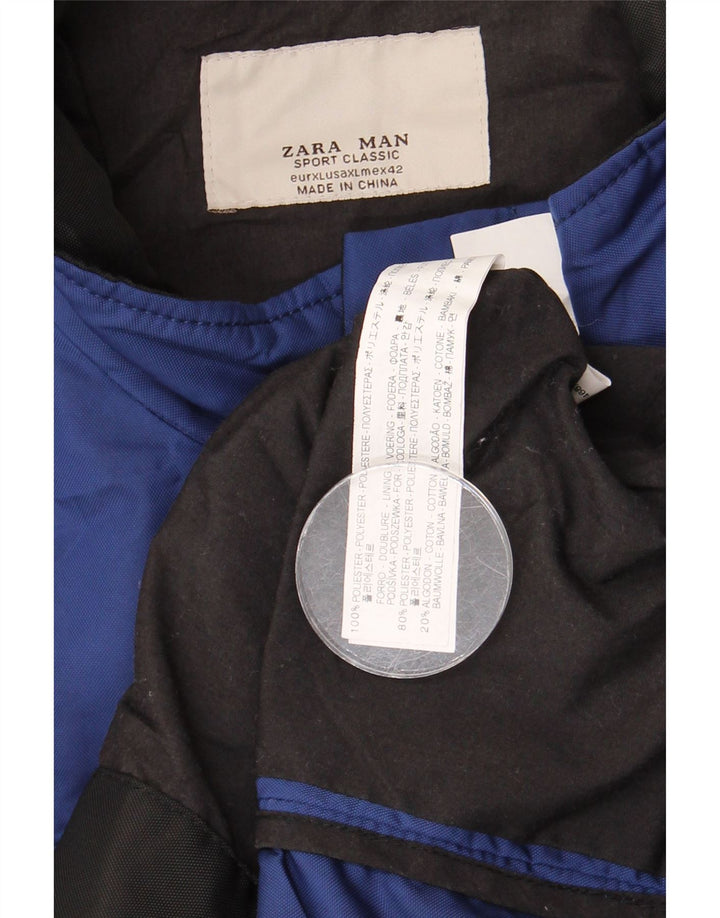 Giubbotto bomber da uomo ZARA UK 42 XL poliestere blu