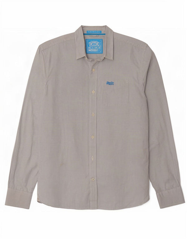 Camicia da uomo Superdry 2XL cotone a quadretti bianco