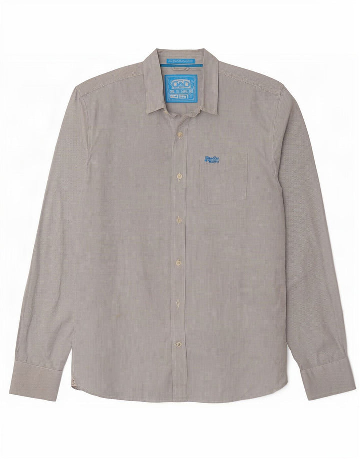 Camicia da uomo Superdry 2XL cotone a quadretti bianco