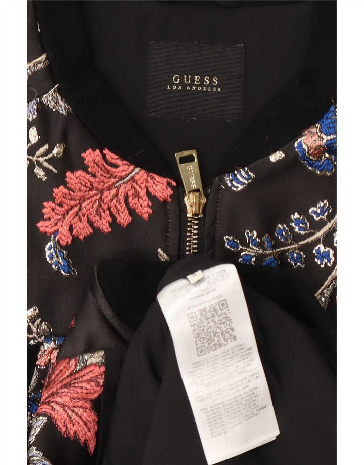 Giubbotto bomber da donna Guess UK 6 XS poliestere floreale nero