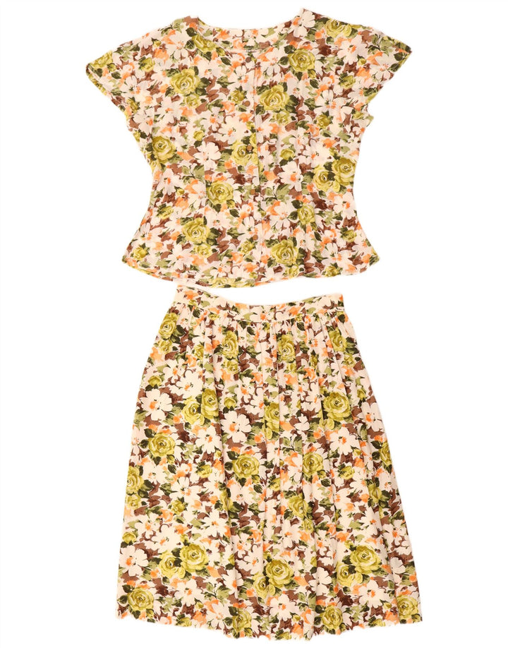 Set gonna vintage da donna in 2 pezzi IT 44 medio W26 floreale multicolore