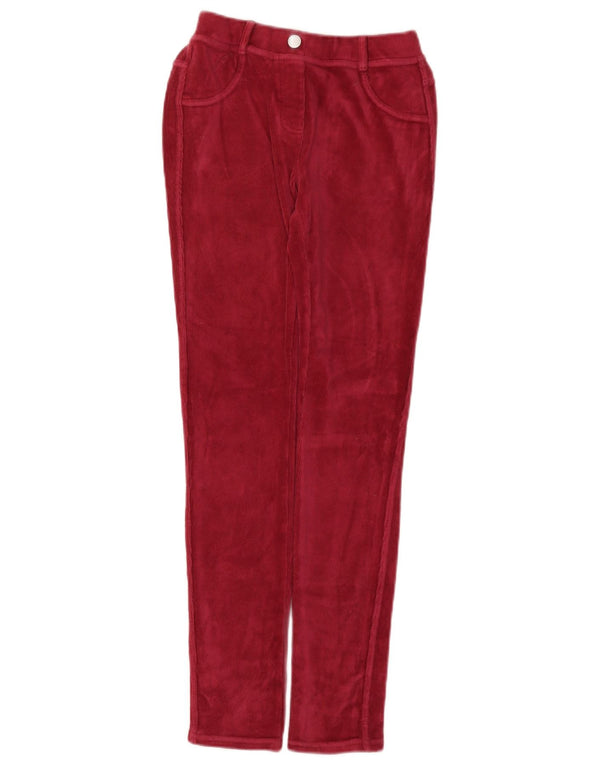 Pantaloni slim in velluto a coste da bambina Benetton 11-12 anni 2XL W24 L29 Bordeaux