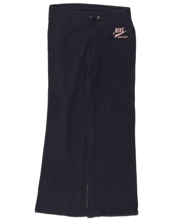 Pantaloni da tuta svasati da donna NIKE UK 10 piccoli in cotone blu navy