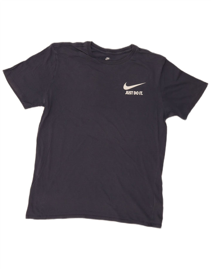 T-shirt grafica da uomo Nike Top Large in cotone blu navy