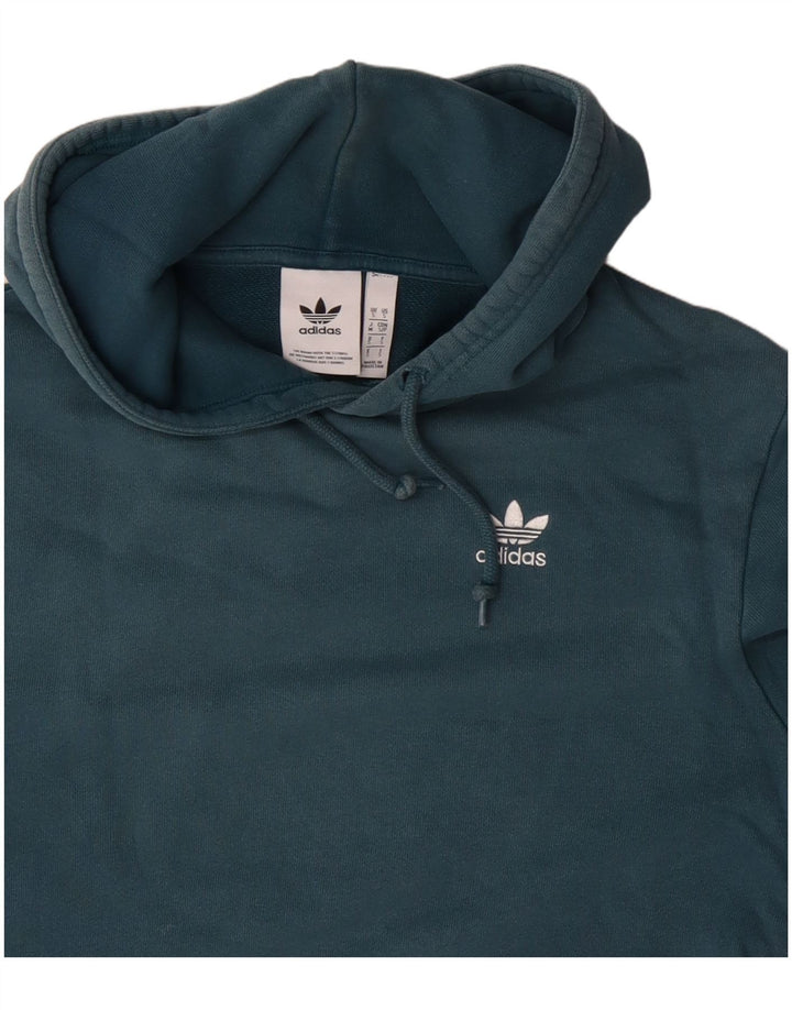 Felpa con cappuccio da uomo Adidas Small in cotone blu