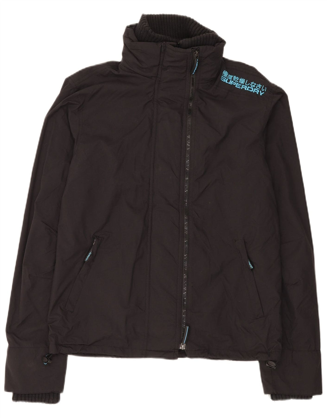 Giacca a vento oversize con grafica da donna SUPERDRY UK 14 media nera