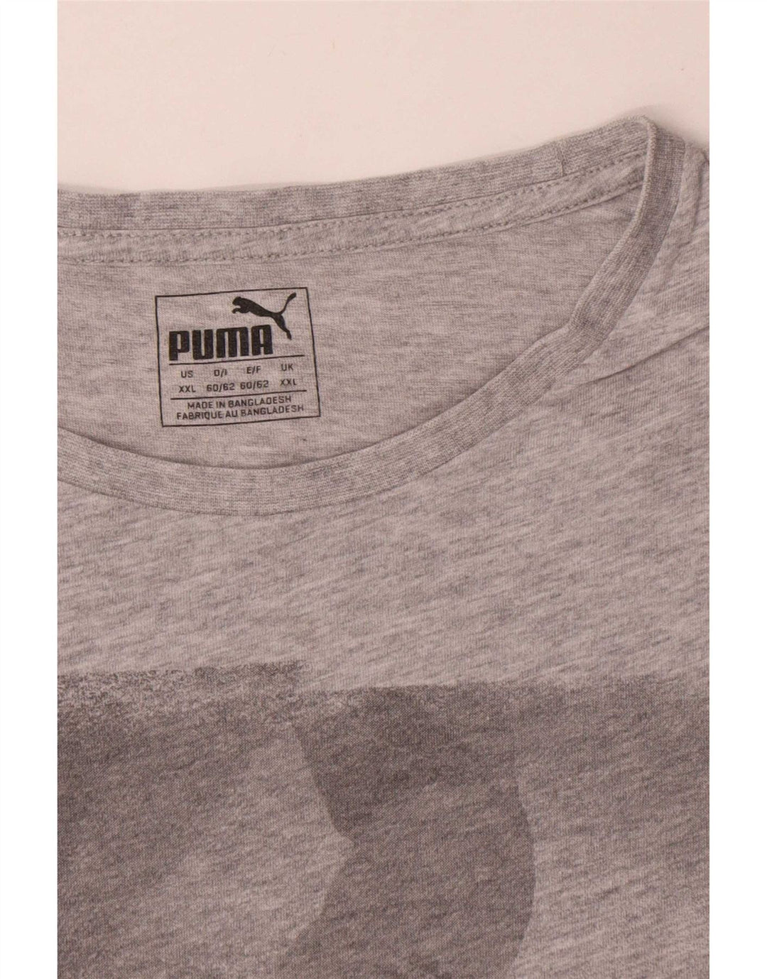 T-shirt grafica da uomo Puma Top 2XL in cotone grigio