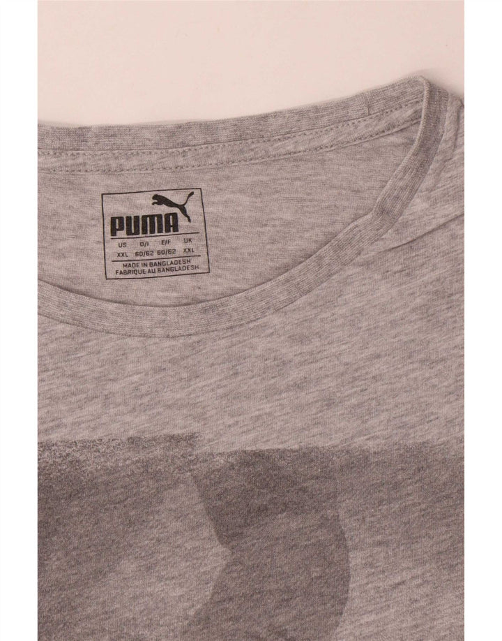 T-shirt grafica da uomo Puma Top 2XL in cotone grigio
